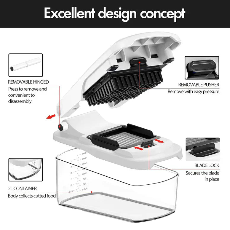 Zelviros™ Premium Vegetable Chopper & Dicer with Multi-Blade System